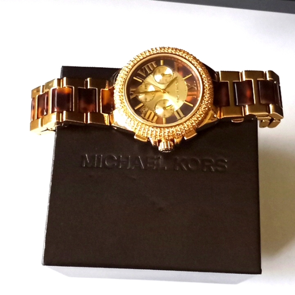 Michael Kors Camille Pave Gold-Tone Women's Watch - Color (Tortoise)